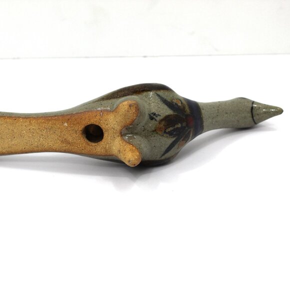 Vintage Tonala Mex Hand Painted Pottery Bird Roadrunner Folk Art Statue Signed - Picture 6 of 10